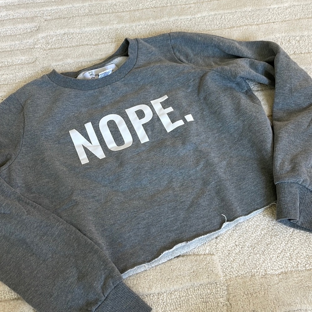 State of Grace sz Small “NOPE” crop sweatshirt